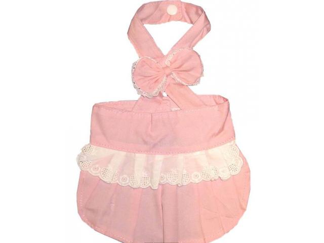 Pink bow dress with lace - PUPPY | PET SHOP